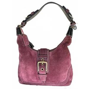Coach Y2K 90’s Plum Suede Hobo Buckle Shoulder Bag G04S-7471